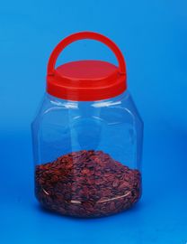 Colorful Cover Transparent Plastic Jar , Large Capacity Food Storage Can